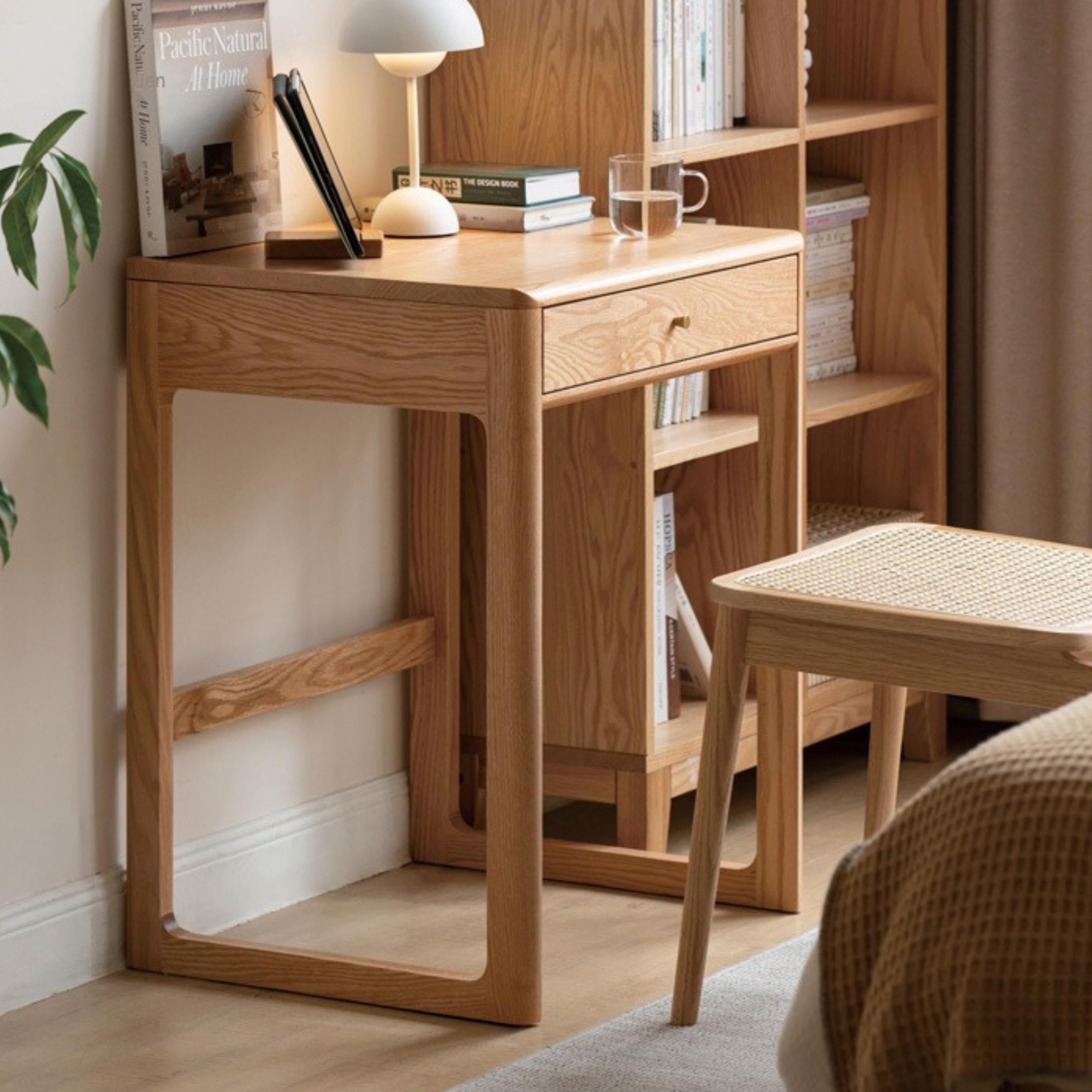 Solid Oak Wood Small Office Desk - Compact & Durable Home Office Furniture for Writing, Studying & Remote Work