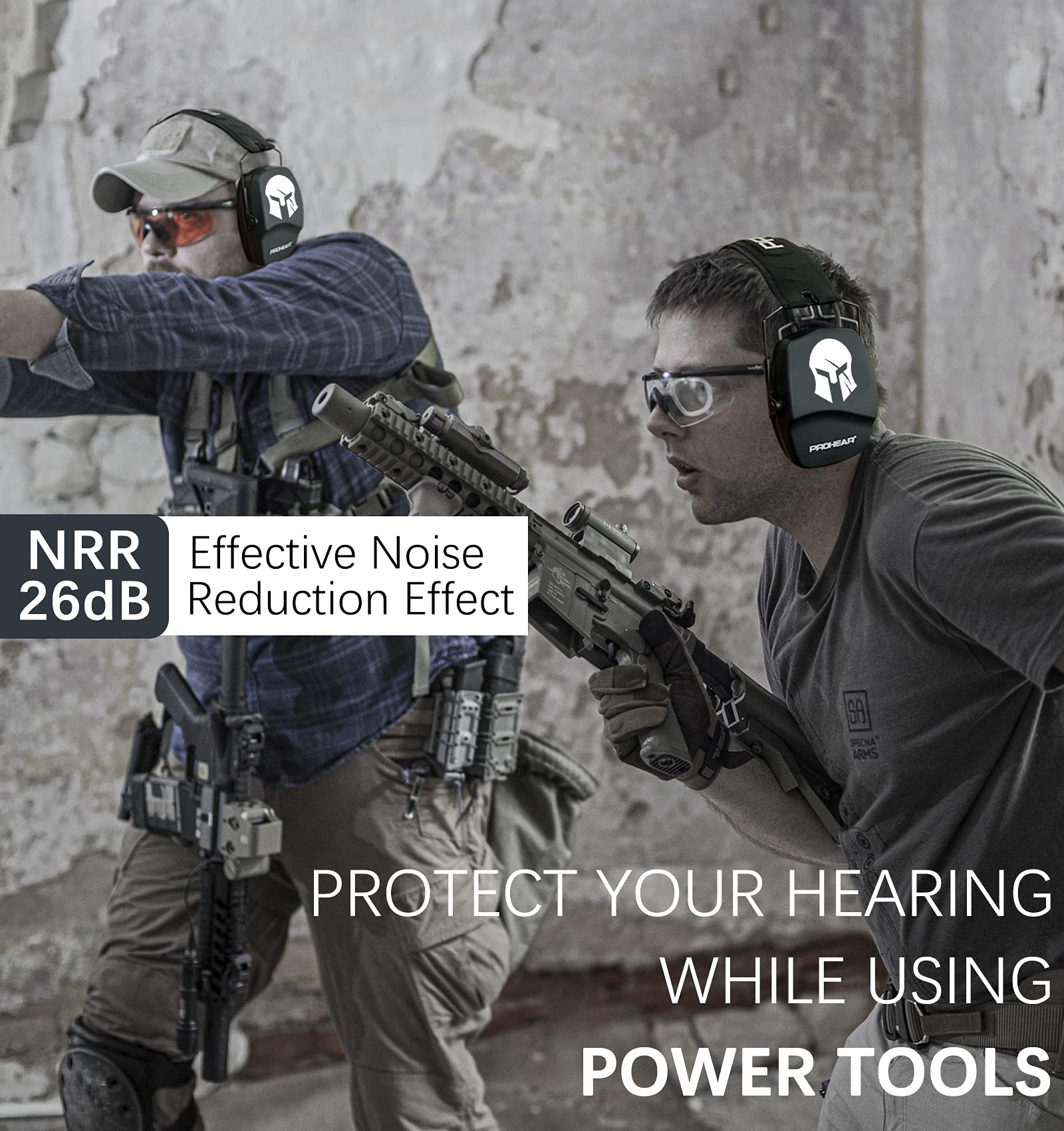 PROHEAR 016 NRR 26dB Shooting Earmuffs - Noise Reduction Safety Ear Protection for Gun Range, Hunting & Outdoor Sports | Slim Foldable Design with Low-Profile Earcups | Perfect for Shooting Practice, Hunting Trips & Loud Machinery Work