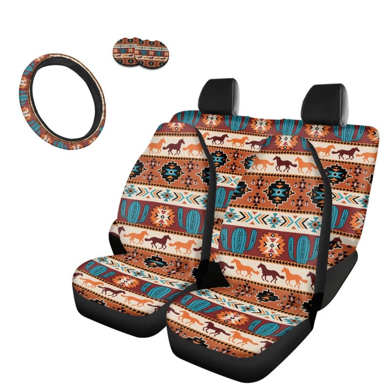 Brown Orange Aztec Cactus Horse