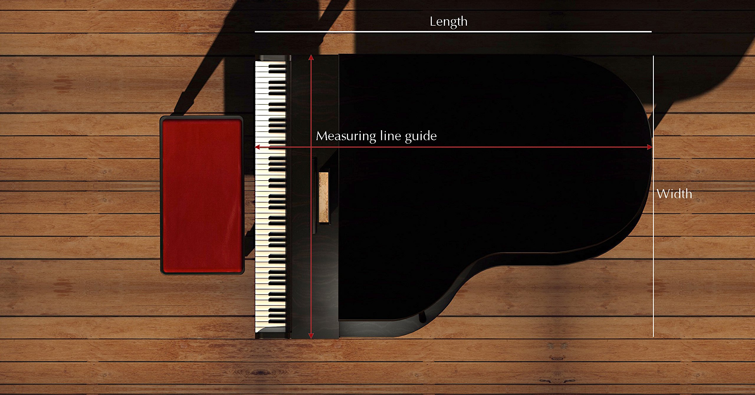 Yamaha Grand Piano Cover - Velvet Dust Protection for 88 Keys & 6'1