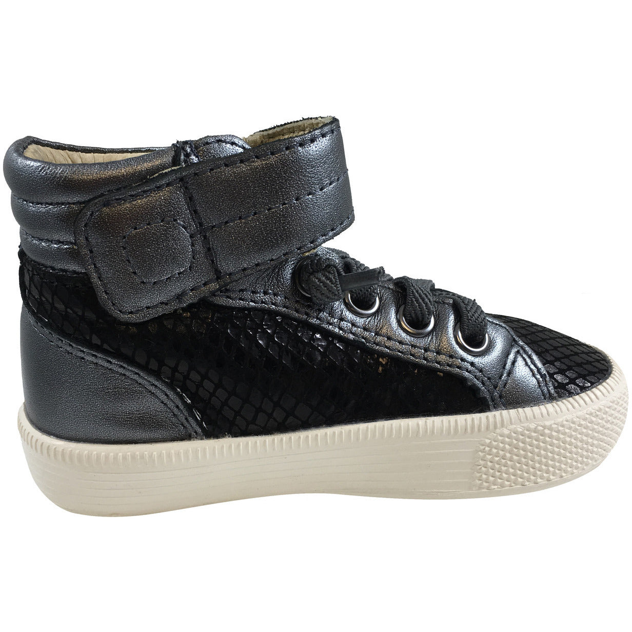 Old Soles Boys & Girls Plush Lace-Up High Top Sneakers - Black Snake Print - Comfortable Kids Shoes for School, Play & Everyday Wear