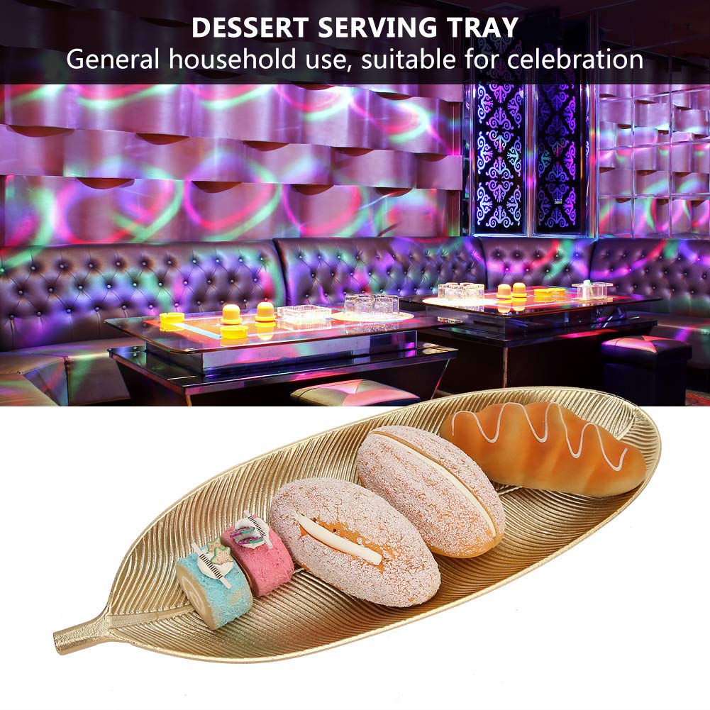 Gold Jewelry Organizer Display Tray - Leaf Shape Fruit Dessert Serving Dish for Nuts Snacks, Home Decor & Store Display | Perfect for Ring Organizer, Party Serving & Tableware Decoration