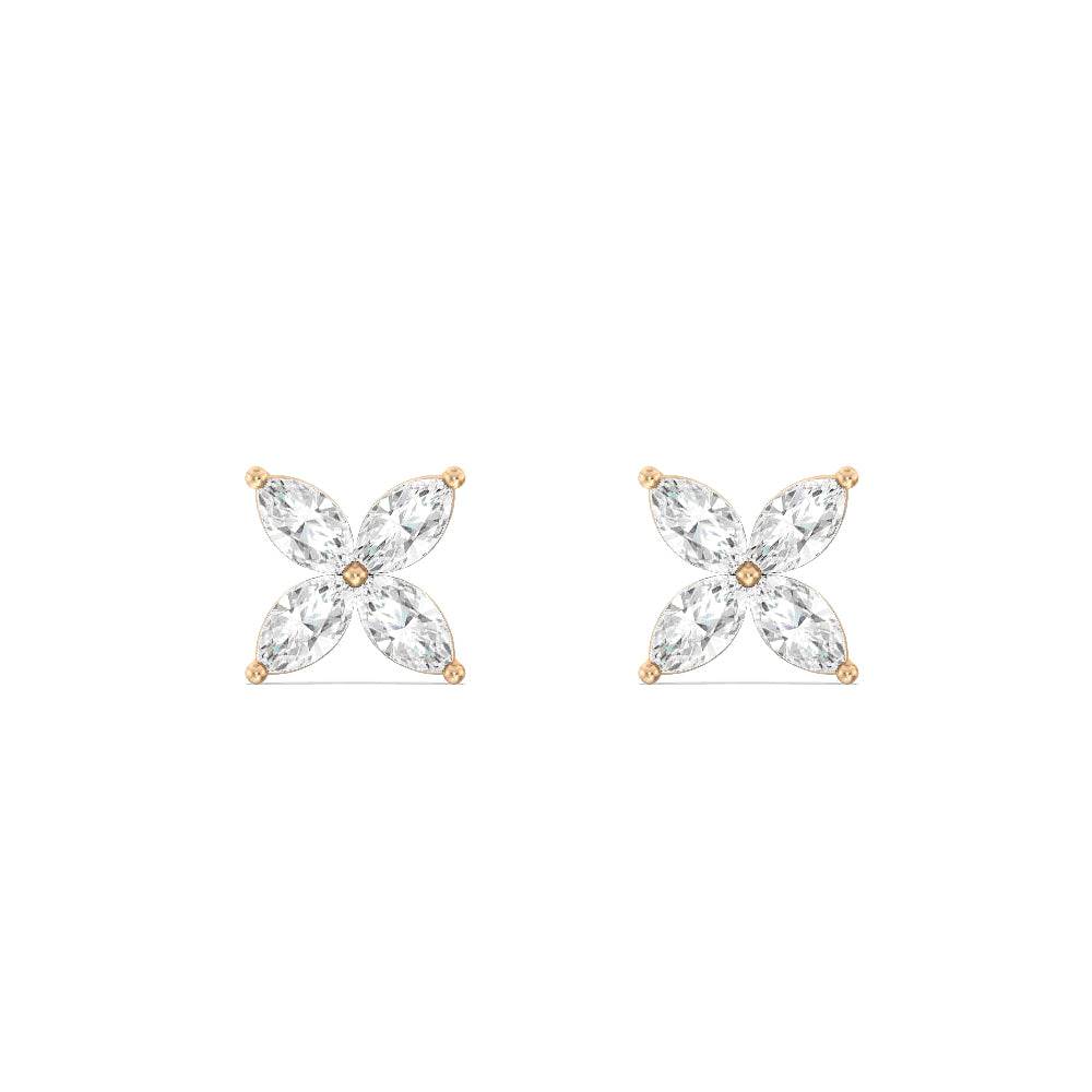 1.5ct Bloom Moissanite Stud Earrings for Women - Durable & Hypoallergenic 14K Gold Plated Earrings for Daily Wear, Gift Giving & Special Occasions