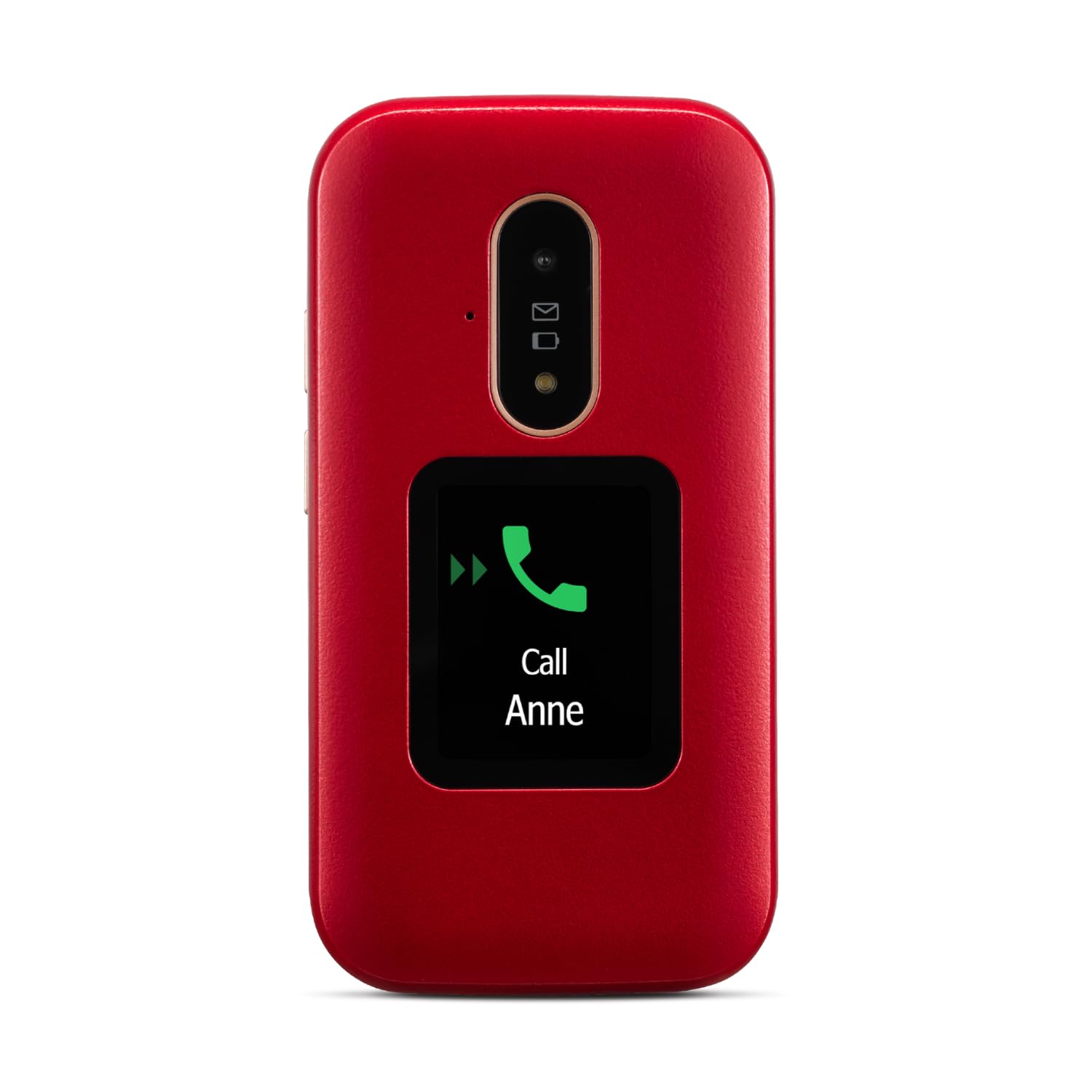Doro 6880 4G Unlocked Flip Phone for Seniors - Big Button Easy-to-Use Mobile with Talking Number Keys, SOS Button, Charging Dock & Large Display (Red) | Perfect for Elderly Parents & Emergency Use at Home or Travel