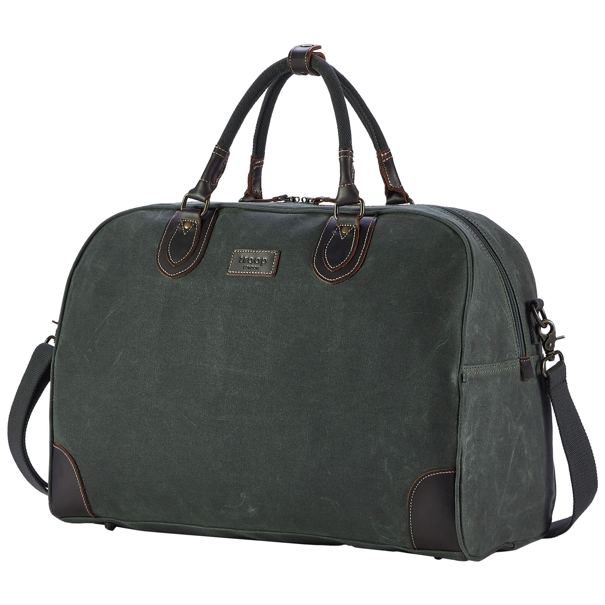 TRP0263 Troop London Classic Canvas Holdall - Large Durable Travel Duffel Bag for Gym, Weekend Trips & Outdoor Adventures