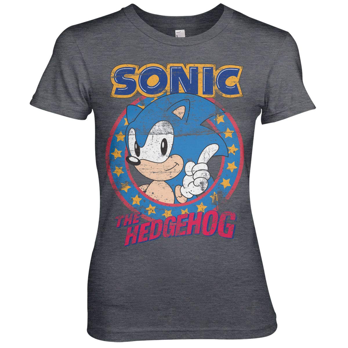 Sonic The Hedgehog Officially Licensed Women's T-Shirt - Dark Heather - Medium Size - Casual Gaming Tee for Fans & Collectors - Perfect for Cosplay, Conventions & Everyday Wear