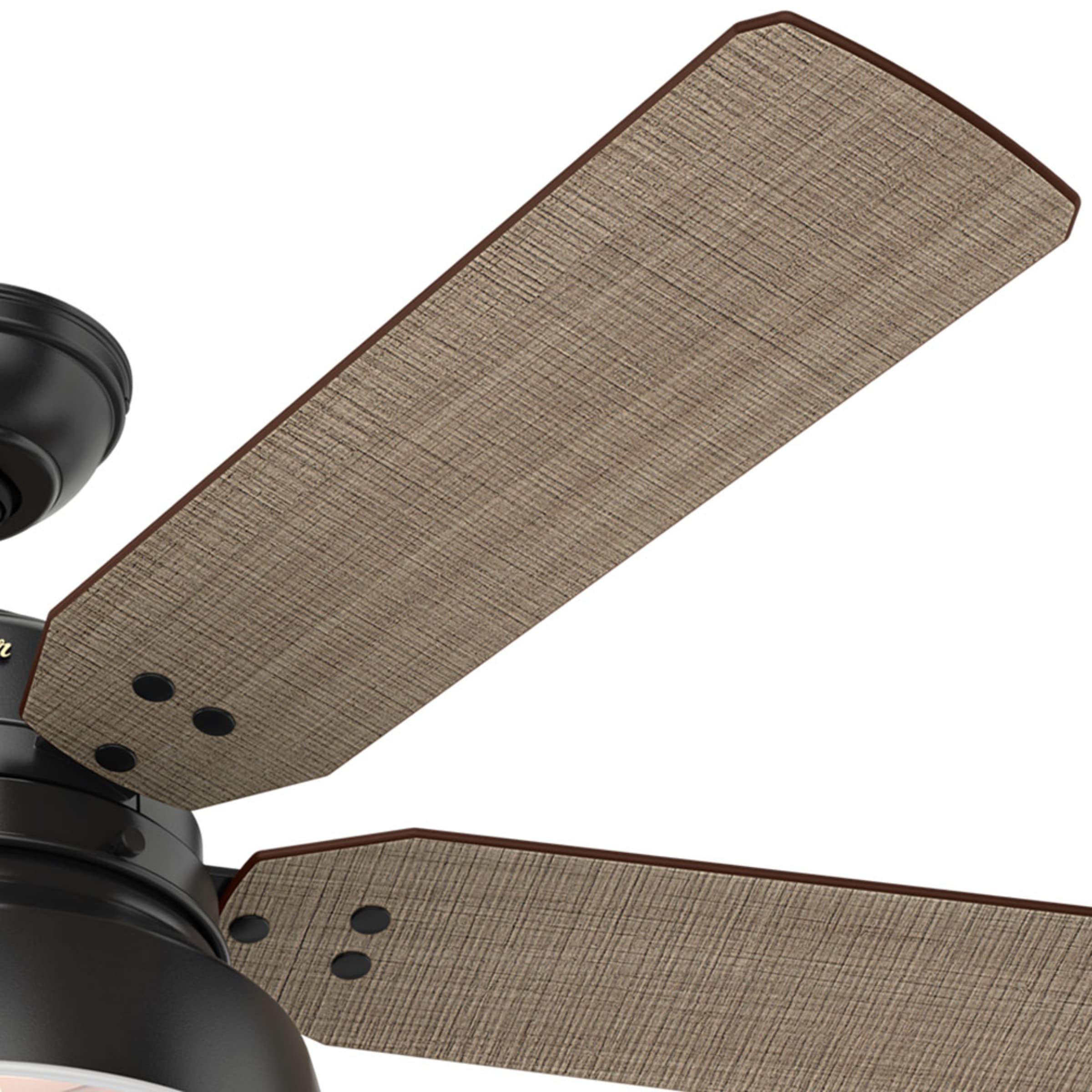Hunter Fan Company 59307 - 52 Inch Mill Valley Matte Black Ceiling Fan with LED Light Kit & Pull Chain - Indoor/Outdoor Use for Patio, Bedroom, and Living Room