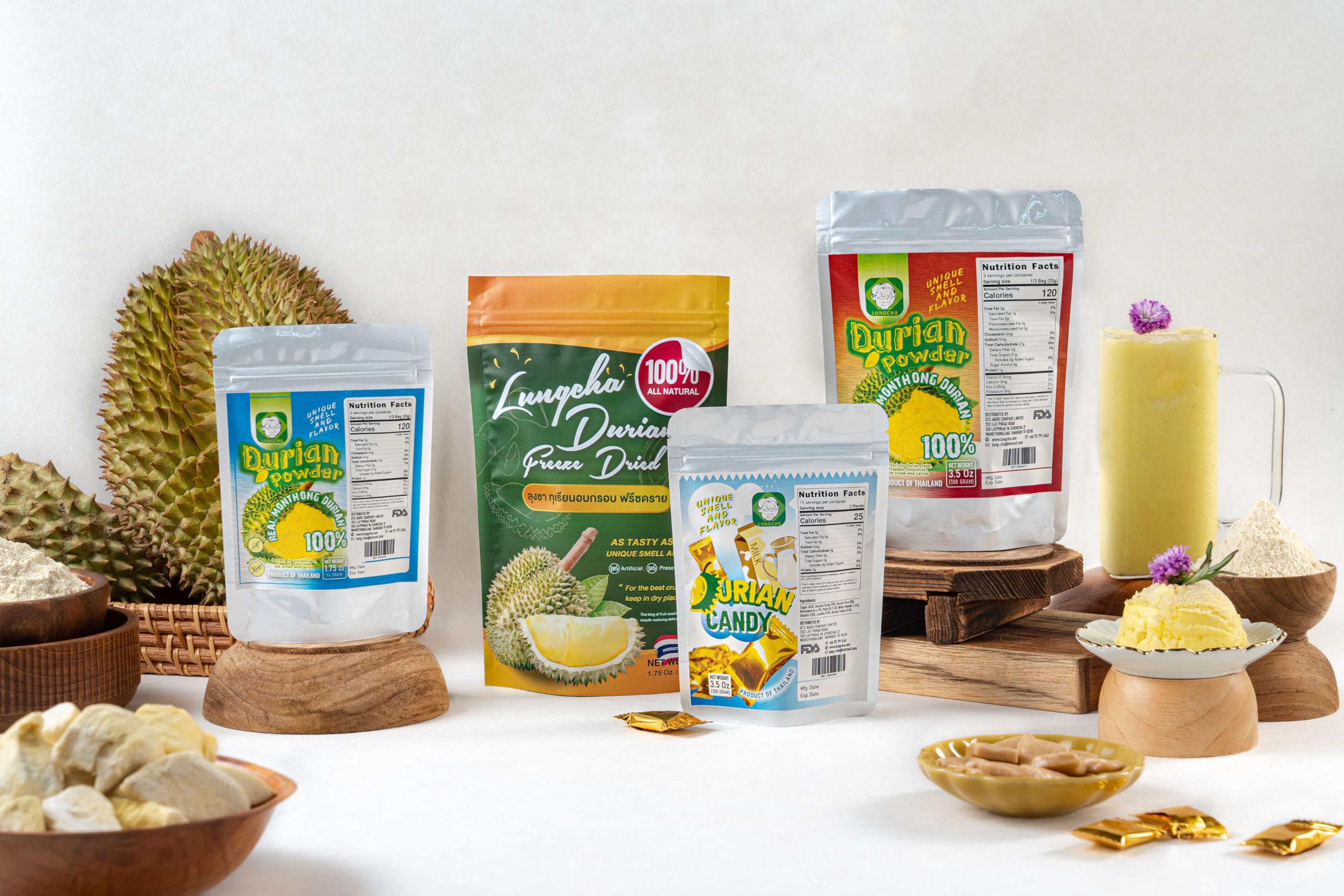Freeze Dried Durian Pure Premium King of Thai Fruit - Natural Real Fruit Snack, No Sugar & No Preservatives, 1.75oz/Bag (1 Pack) - Perfect for Healthy Snacking, Travel & Gourmet Gifts