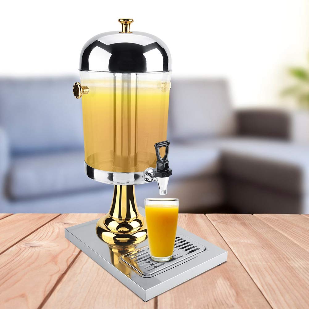 8L Commercial Frozen Drink Maker - Stainless Steel Slushie & Juice Machine for Hot & Cold Beverages - Easy to Clean Commercial Grade for Restaurants, Bars, Cafes, Hotels & Supermarkets - Perfect for Margaritas, Smoothies, Iced Coffee & Summer Drinks (Single Head, Silver)