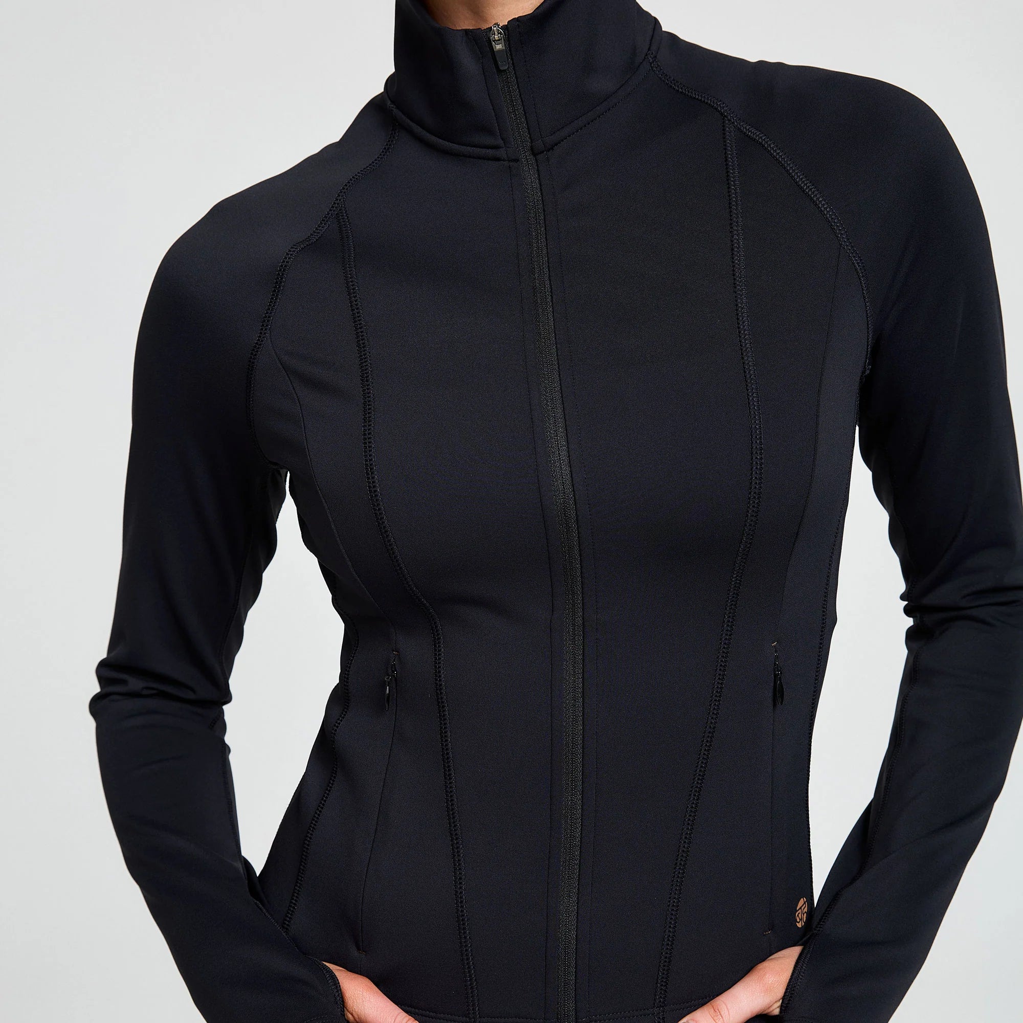 BAHE Attune Seamed Zip Through Jacket for Women - Lightweight Waterproof Windbreaker with Hood - Perfect for Hiking, Running & Outdoor Activities (Black)