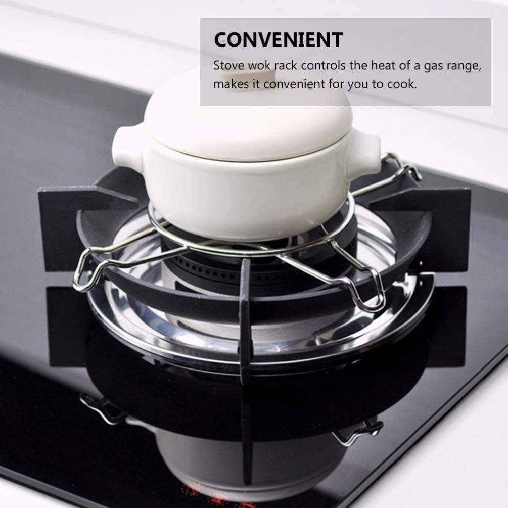 1pc Stainless Steel Gas Hob Steaming Rack - Heavy Duty Stove Bracket for Wok & Steamer Support - Perfect for Cooking, Steaming & Frying in Kitchen