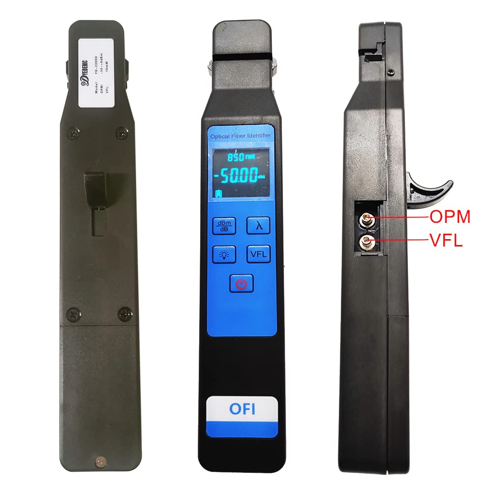 **YD-3309D Live Optical Fiber Identifier with Wave Respond 800-1700nm - Built-in 10KM VFL & Optical Power Meter (OPM) - Ideal for FTTH, Telecom, and Network Maintenance**    *Use Cases: Perfect for fiber optic technicians, network installers, and telecom professionals for accurate fiber identification, power measurement, and fault detection in FTTH and telecom networks.*