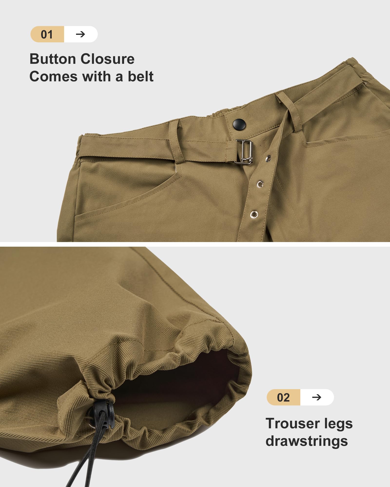 LBL Men's Hiking Cargo Pants - Lightweight Quick Dry with Zipper Pockets for Outdoor Work & Travel
