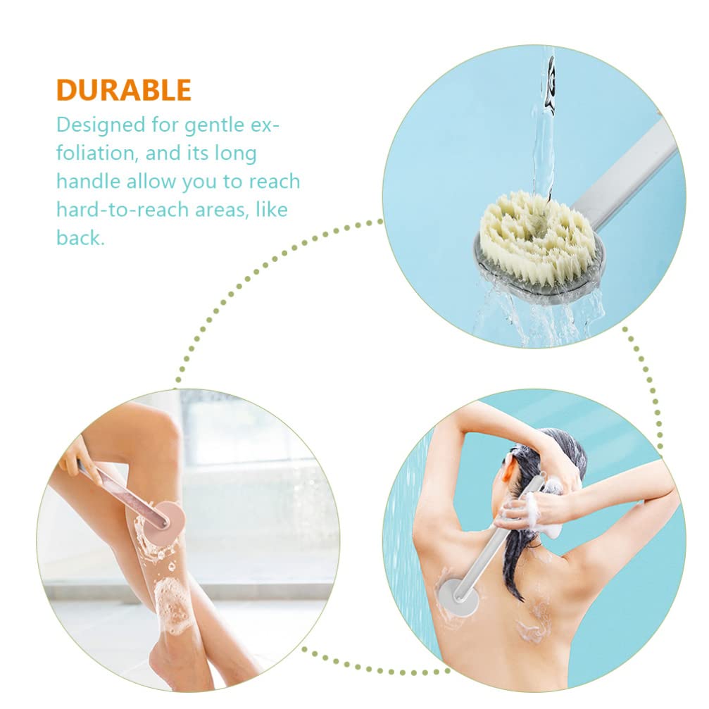 4-Pack Long Handle Back Scrubber Brush - Exfoliating Bath & Shower Brush with Extended Handle for Deep Cleansing - Perfect for Reaching Hard-to-Wash Areas & Spa-Like Experience at Home