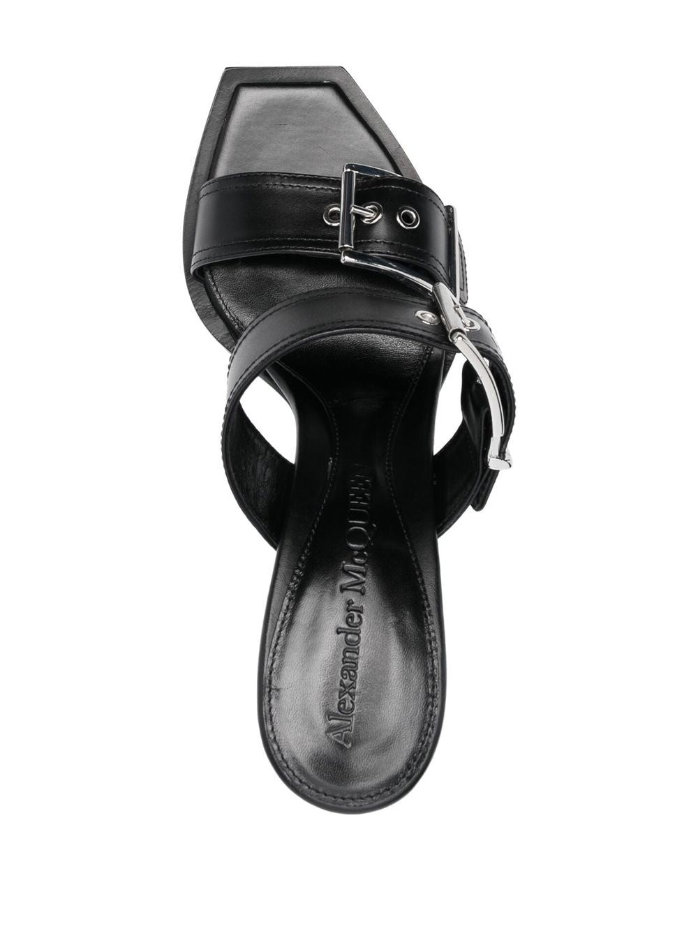 Alexander McQueen Black Leather Sandals for Women - Stylish & Comfortable Summer Shoes for Beach, Vacation & Casual Outings