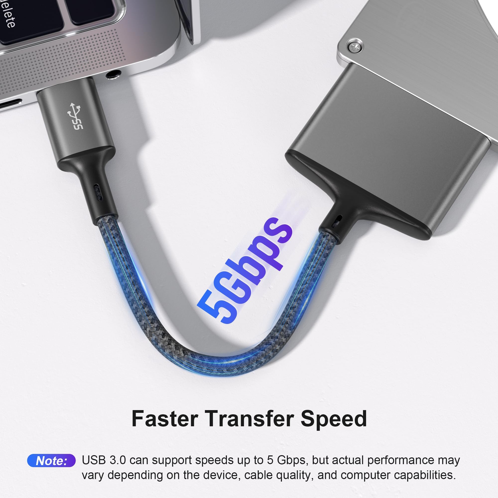 Basesailor SATA to USB Adapter Cable - USB C/A to 2.5