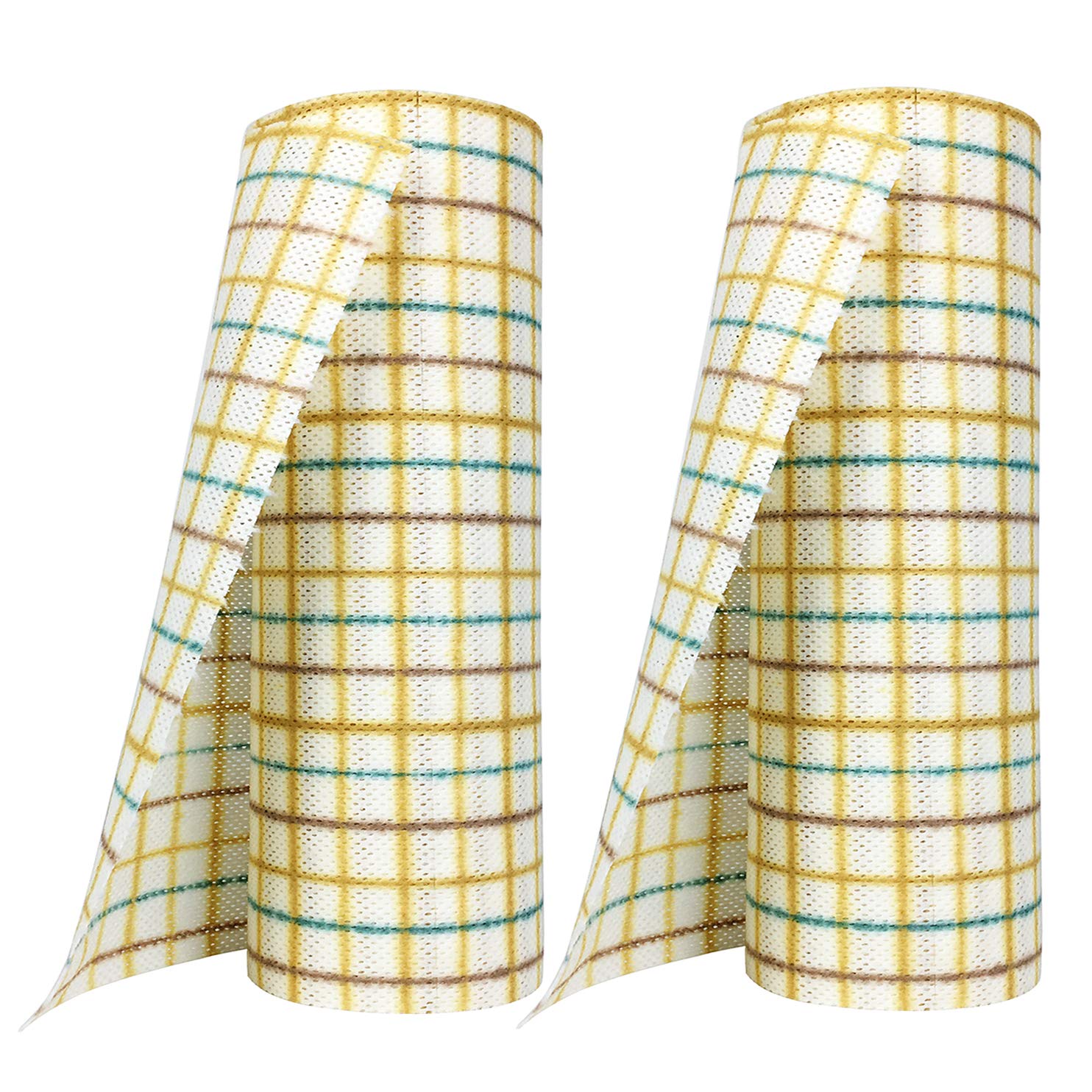 Eco-Friendly Reusable Paper Towels Roll - Super Absorbent Washable Dish Cloths & Kitchen Cleaning Rags (10x10 Inches, 40-Pack Plaid) - Perfect for Dishwashing, Counter Cleaning & Eco-Conscious Homes