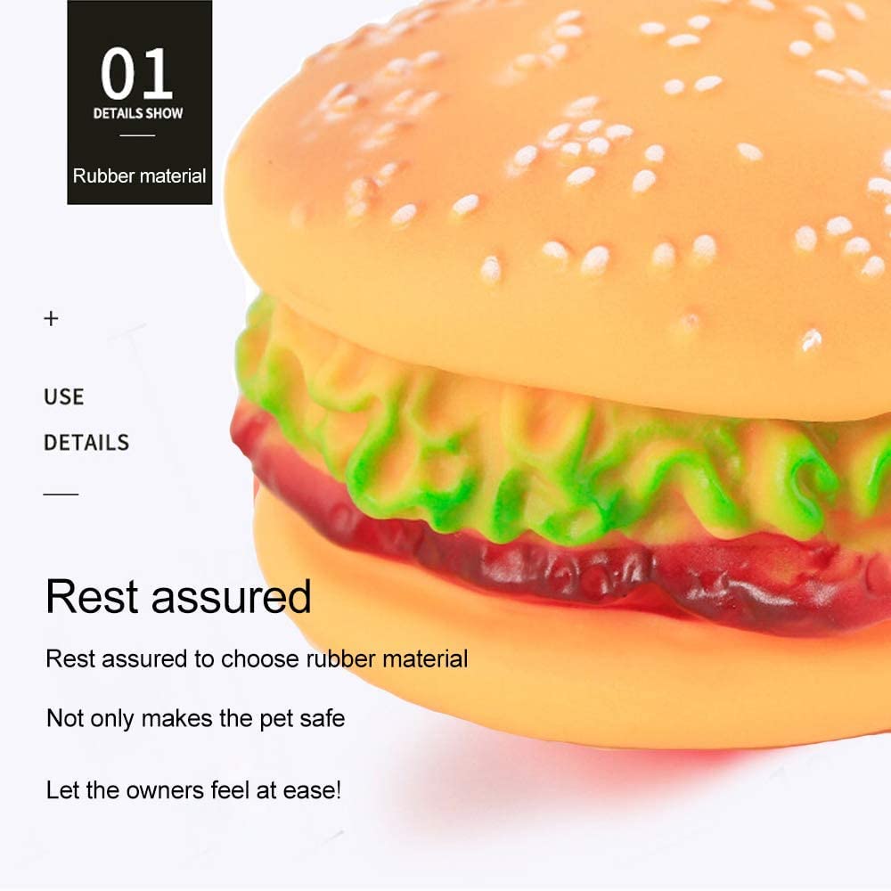 **Durable Hamburger Squeaky Dog Toy – Bite-Resistant Chew Toy for Teeth Cleaning & Training – Golden Retriever, Teddy & Small Pets – Prevent Sofa Damage – Fun Interactive Playtime & Stress Relief**