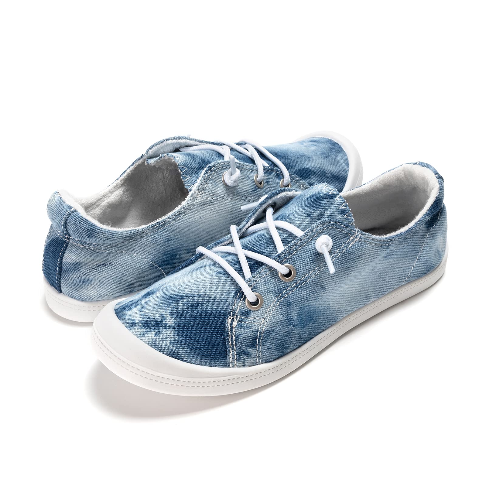 FUNKYMONKEY Women's Comfortable Low Top Canvas Slip-On Sneakers - Classic Casual Walking Shoes for Everyday Wear, Travel & Light Exercise