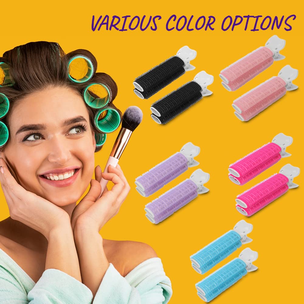 2 Pcs Volumizing Hair Clips for Women - Root Lift Curler Clips for Fluffy Hair, DIY Styling Tool for Curly & Wavy Hair (Pink) - Perfect for Home, Salon & Party Hairstyles