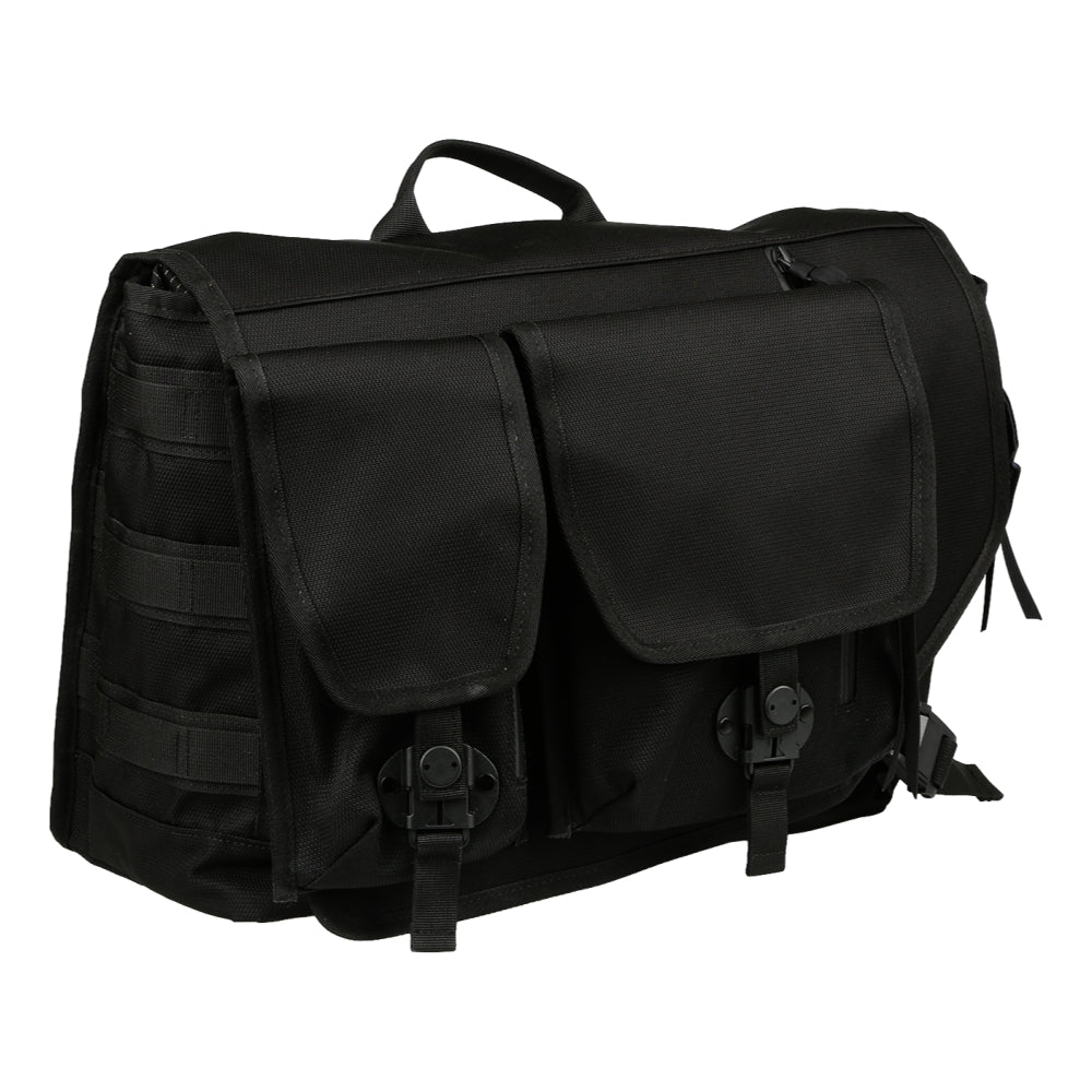 ALPHAGRID AG_B02 Waterproof Messenger Bag for Men & Women - Durable Laptop Shoulder Bag with Adjustable Strap, Black - Perfect for Work, Travel & Daily Commute