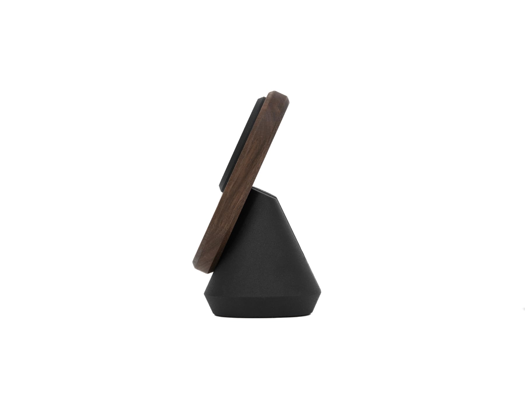 Premium Oakywood Phone Stand for Desk - Handcrafted Walnut Wood Phone Holder Compatible with MagSafe & iPhone 12/13/14/15/16 - 4.1x3.2x5.5 Inch - Perfect for Home Office, Work Desk & Video Calls