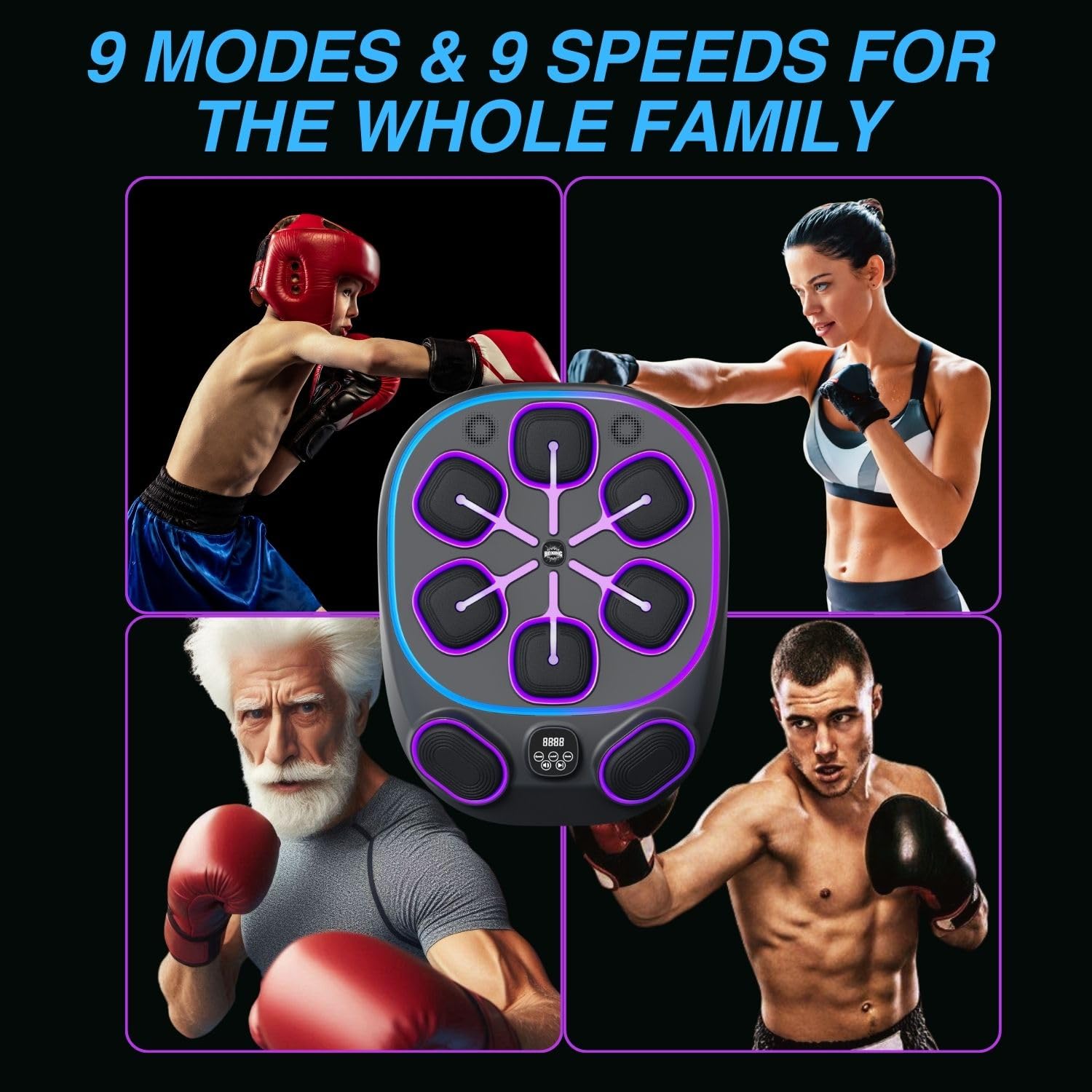 2025 Music Boxing Machine for Adults & Kids - Punching Bag with Gloves, Wall Mount Beat Training Equipment - Perfect for Home Gym, Boxing Workouts & Stress Relief