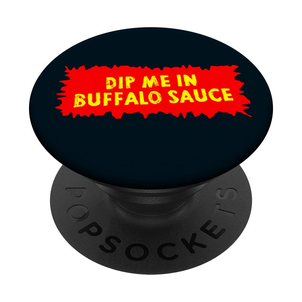 Spicy Buffalo Sauce Hot Chicken Wings PopSockets PopGrip - Interchangeable Phone Grip for iPhone, Samsung & Tablets | Perfect for Gaming, Texting & Taking Selfies