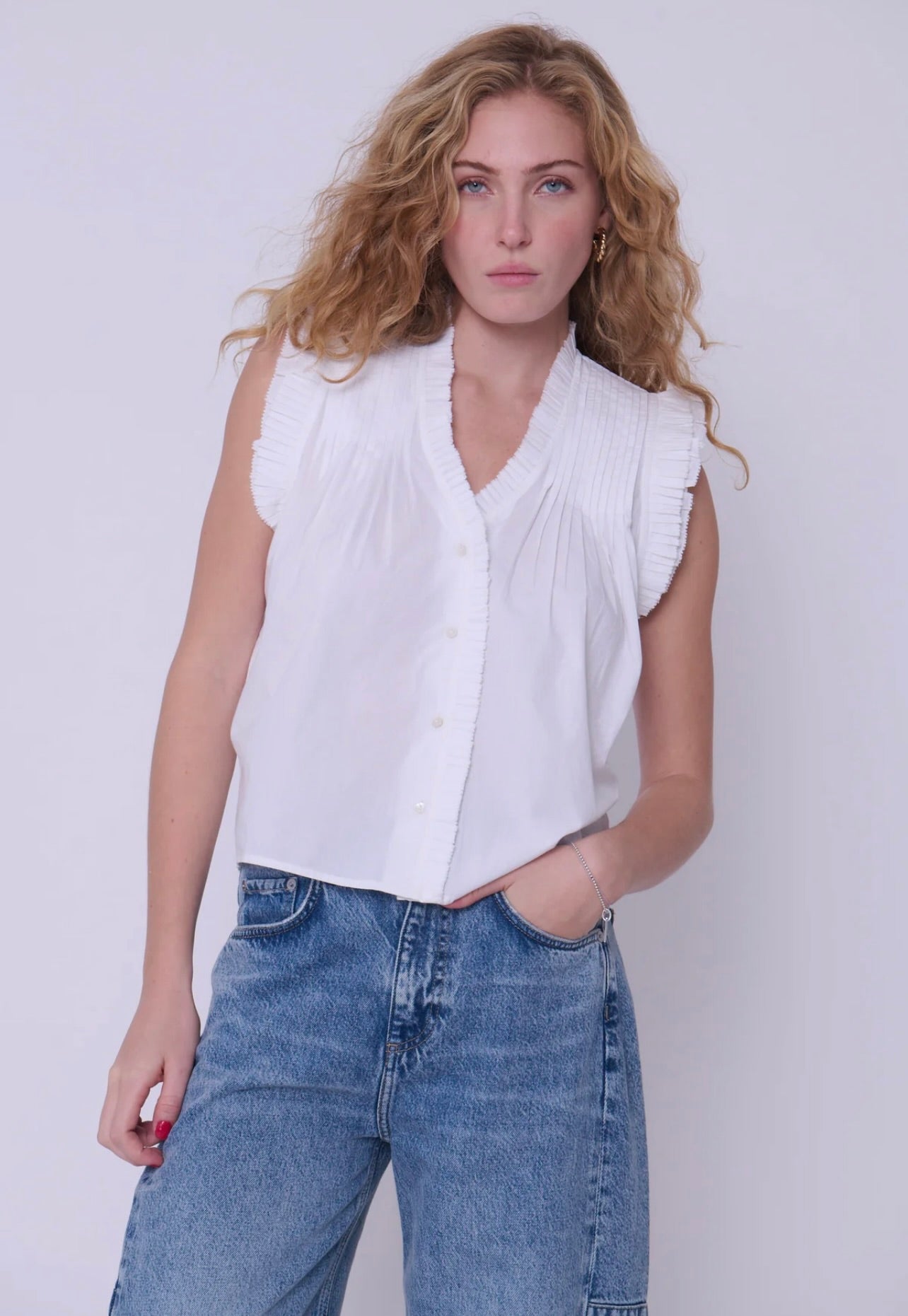 Dana Women's White Top - Casual Short Sleeve Blouse for Summer Outfits, Work & Date Night | Breathable Cotton Shirt for Everyday Wear