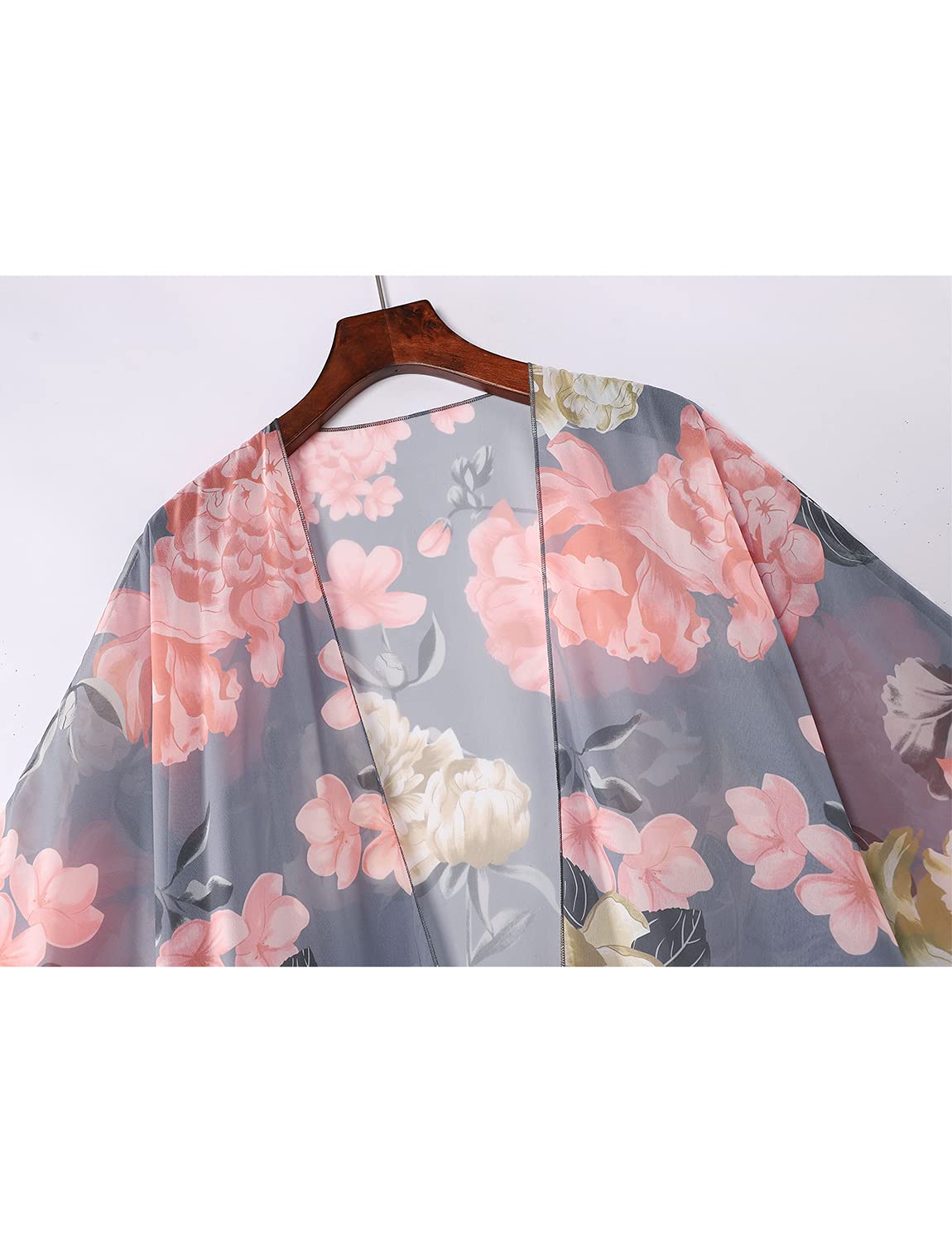MayBuy Women's Summer Long Flowy Kimono Cardigan - Boho Chiffon Beach Cover Up Tops for Women - Lightweight Open Front Cardigan for Beach, Pool, Vacation & Casual Outings