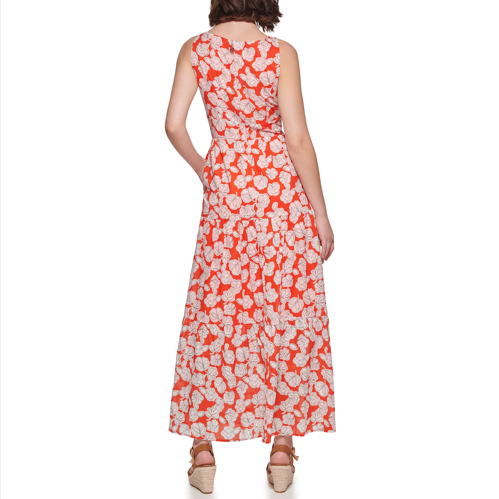 Tommy Hilfiger Women's Floral Print Maxi Dress - Summer Casual Long Flowy Dress for Beach, Vacation & Outdoor Parties