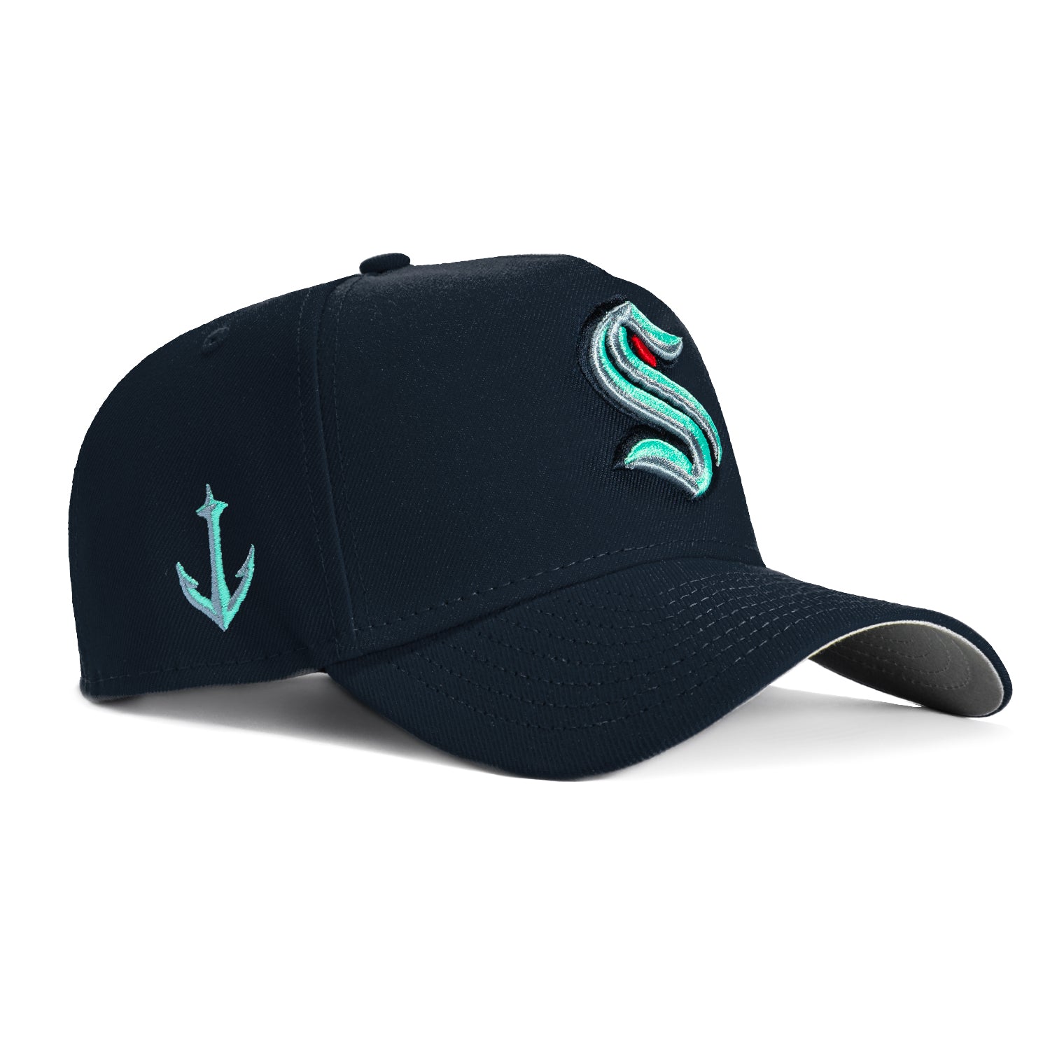 New Era 9Forty A-Frame Seattle Kraken Logo Patch Snapback Hat - Navy Blue Adjustable Baseball Cap for Men & Women - Perfect for Hockey Games, Sports Events & Casual Wear