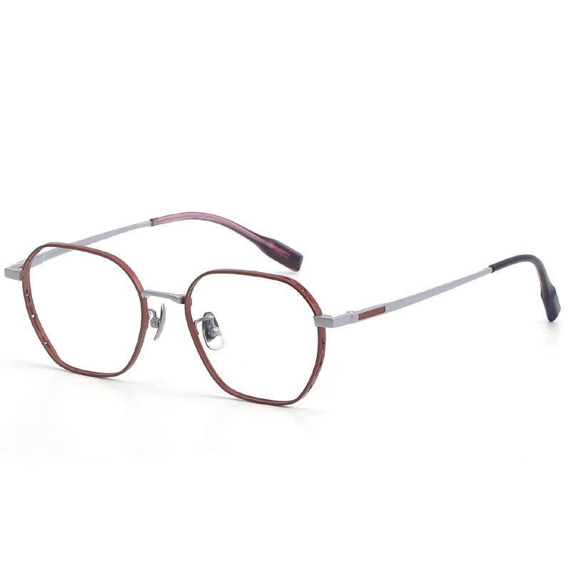 Aror Unisex Full Rim Flat Top Polygon Titanium Eyeglasses Frame - Lightweight Durable Titanium Glasses for Men & Women - Perfect for Reading, Work, and Fashion Accessories