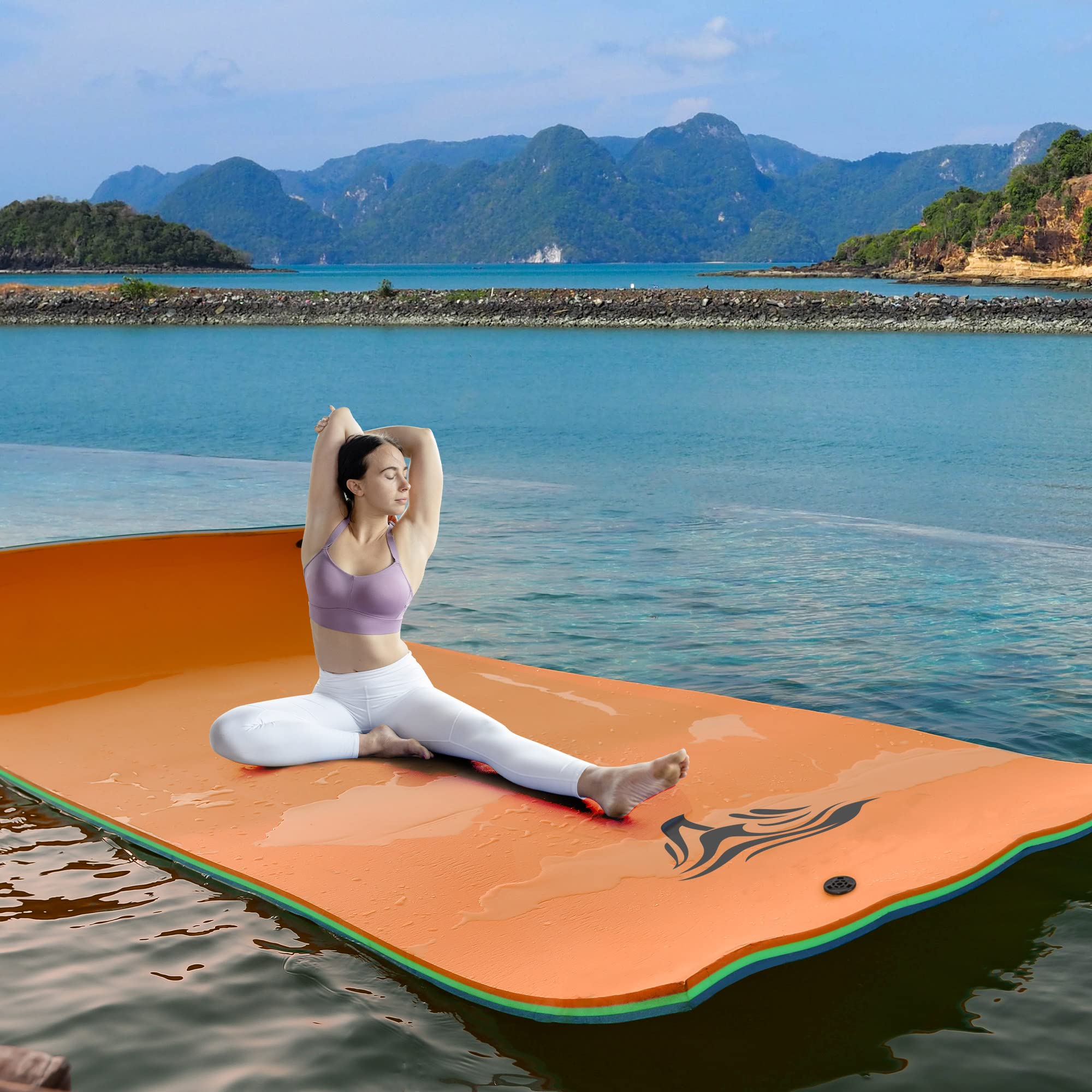 Premium Floating Water Pad - Extra Large 3-Layer Tear-Resistant XPE Foam Lily Pad Floating Mat with Storage Straps for Adults & Kids - Perfect for Pool, Lake, Sea, Beach Parties, Summer Water Activities and Relaxation