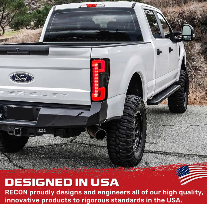 Ford Super Duty 2020-2022 LED Tail Lights - Smoked OLED Replacement for OEM - Perfect for Off-Roading & Night Driving