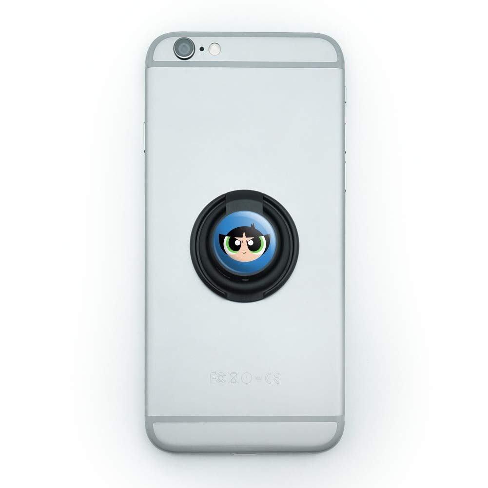 Powerpuff Girls Buttercup Head Phone Ring Holder - Adjustable Finger Grip Stand for Smartphones, Perfect for Watching Videos, Taking Selfies, and Secure One-Handed Use