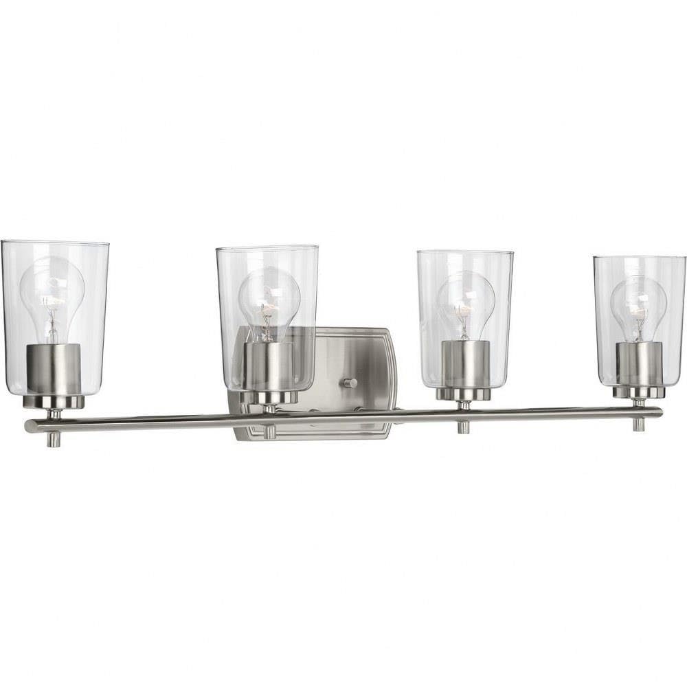 Progress Lighting Adley Collection 4-Light Brushed Nickel Traditional Wall Sconce - Perfect for Hallway, Bedroom, and Living Room Lighting Decor