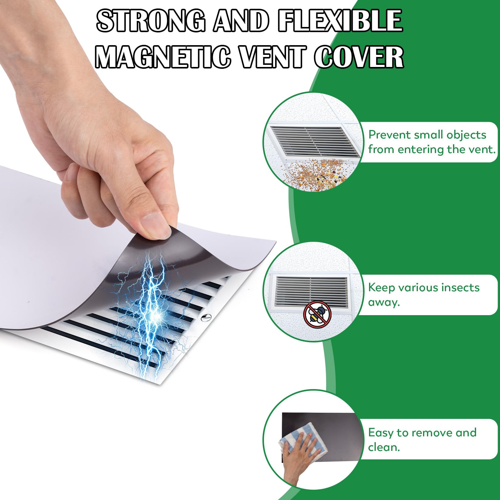VNDUEEY 4 Pack Magnetic Vent Covers - 5.5