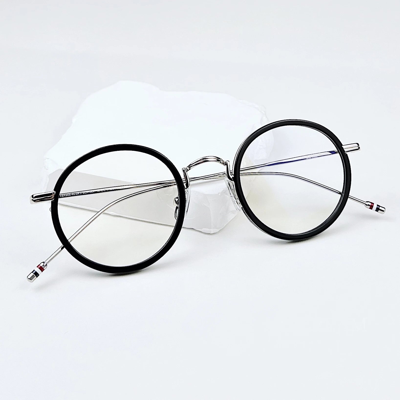 Stylish Black Unisex Acetate & Alloy Round Eyeglasses Frame X906 - Perfect for Reading, Work, and Fashion Accessories