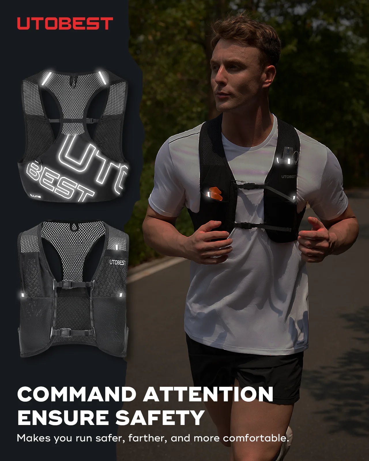 UTOBEST UTR112 Ultra Lightweight Hydration Pack - Breathable Trail Running Vest for Marathon, Cycling & Hiking - Perfect for Outdoor Adventures & Long-Distance Sports