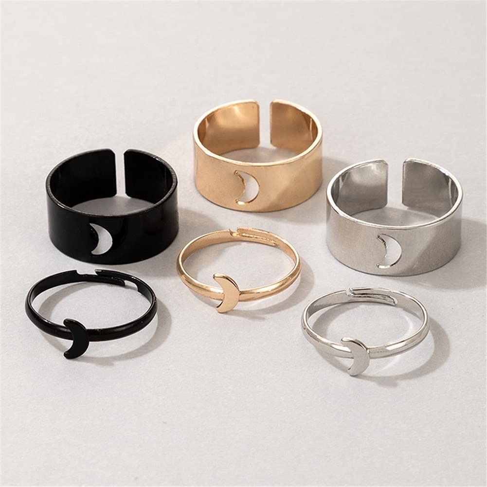 Best Friends BFF Rings for Couples - Matching Heart Moon Star Planet Promise Rings for Women & Men - TikTok Y2K Trendy Jewelry - Perfect for Anniversaries, Valentine's Day & Romantic Gifts