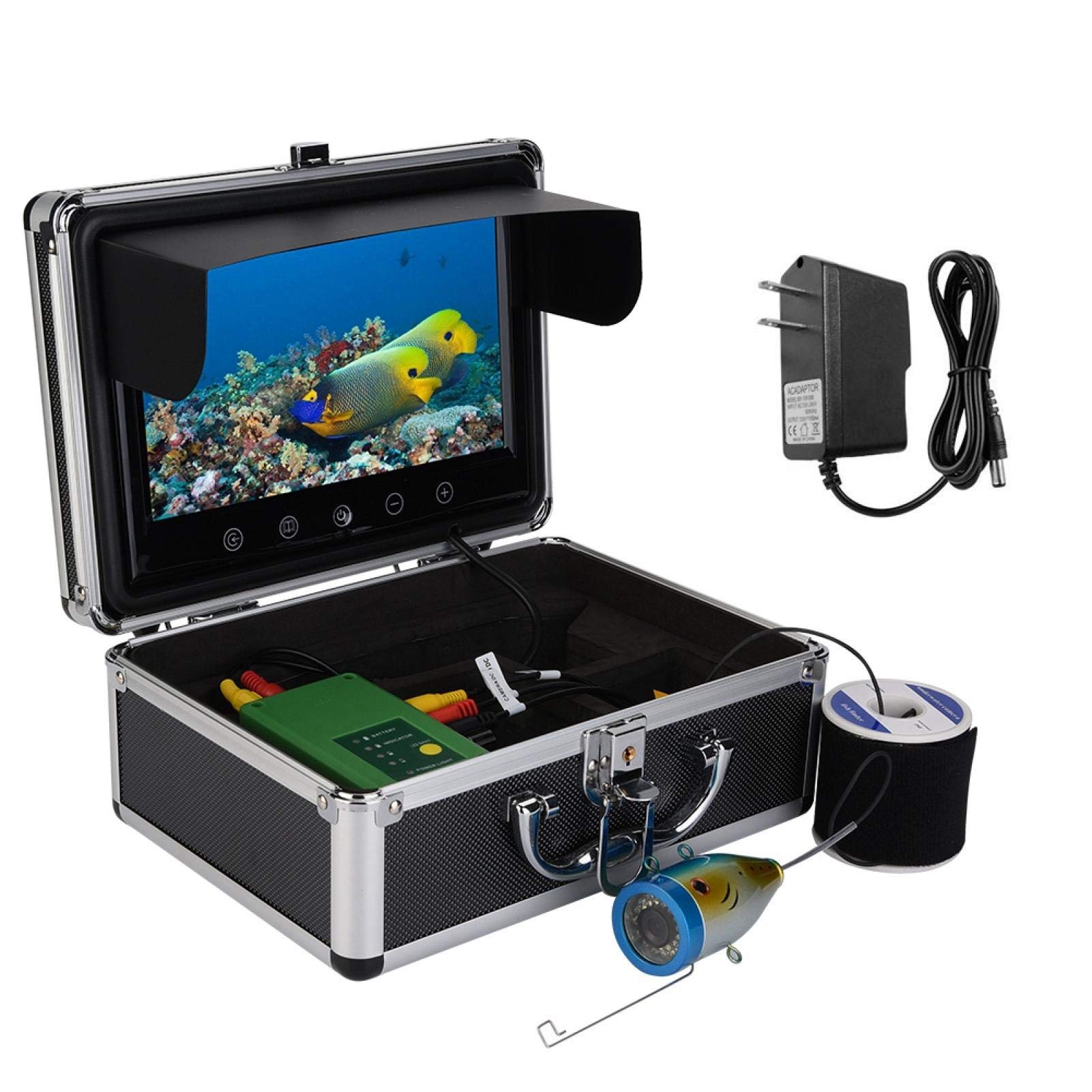 Chiciris Fishing Camera - 4K Underwater Fishing Camera with 30FT Cable & Fish Finder - 100-240V US Standard Voltage for Ocean, Lake & Ice Fishing | Perfect for Anglers, Boat Fishing & Underwater Exploration