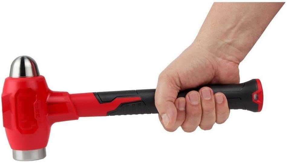 Milwaukee 32oz Dead Blow Ball Peen Hammer (48229141) - Durable Construction Tool for Auto Repair, Metalworking & DIY Projects
