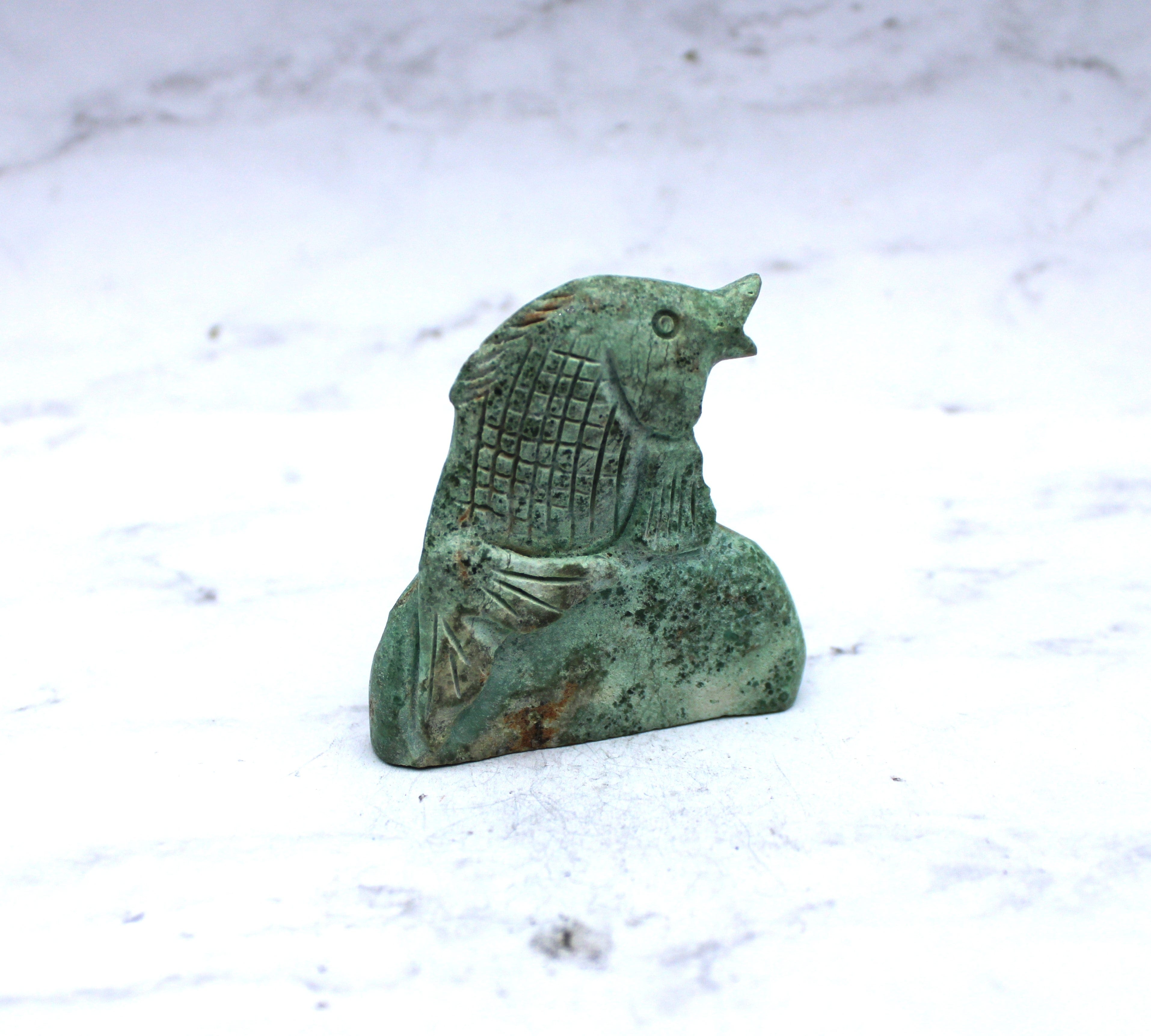Natural Green Chrysoprase Fish Carving - Handmade Gemstone Sculpture for Home Decor, Feng Shui & Spiritual Healing | Perfect for Living Room, Office & Meditation Space