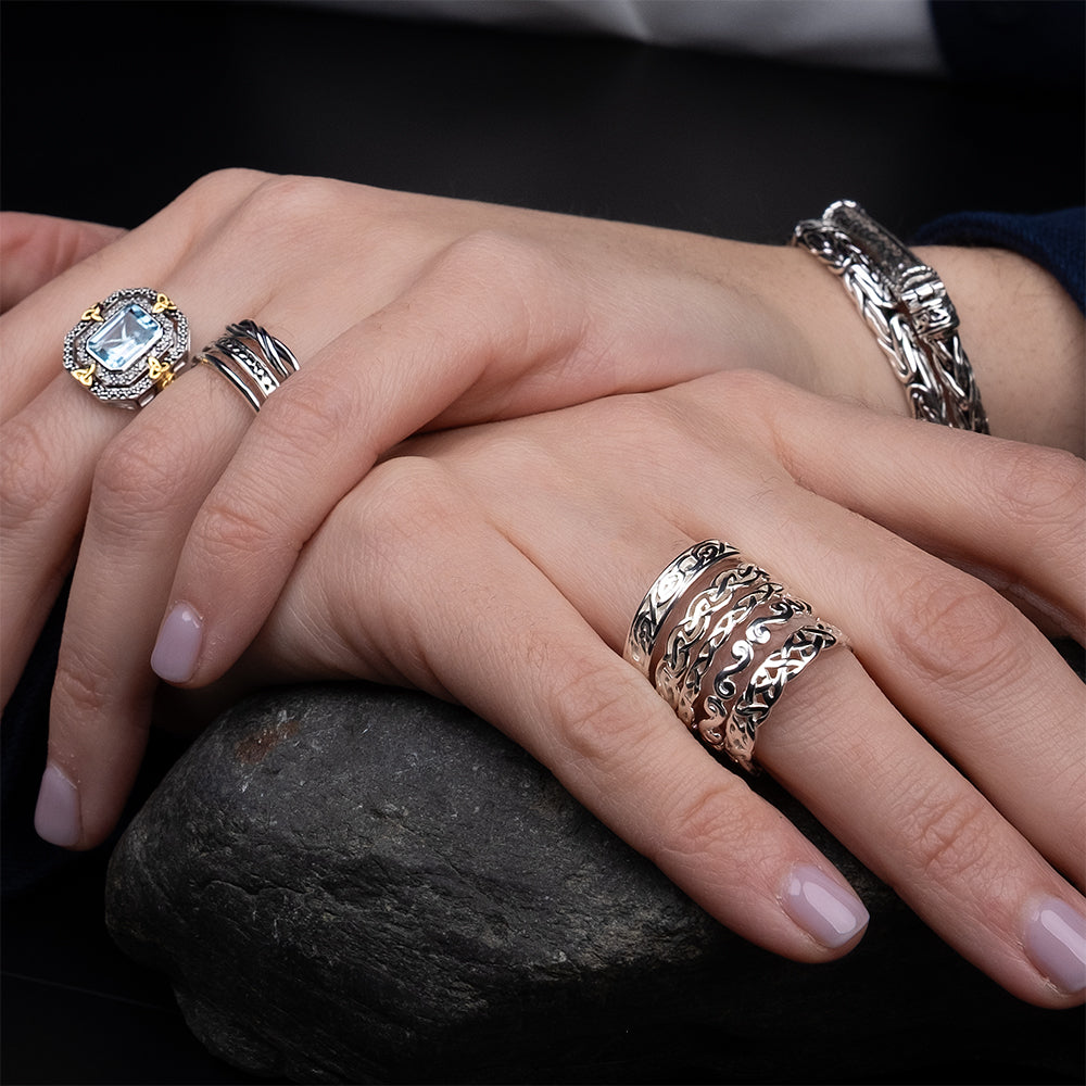 Sterling Silver Devotion Knot 'Fern' Ring - Elegant Celtic Jewelry for Women, Perfect for Weddings, Anniversaries & Everyday Wear