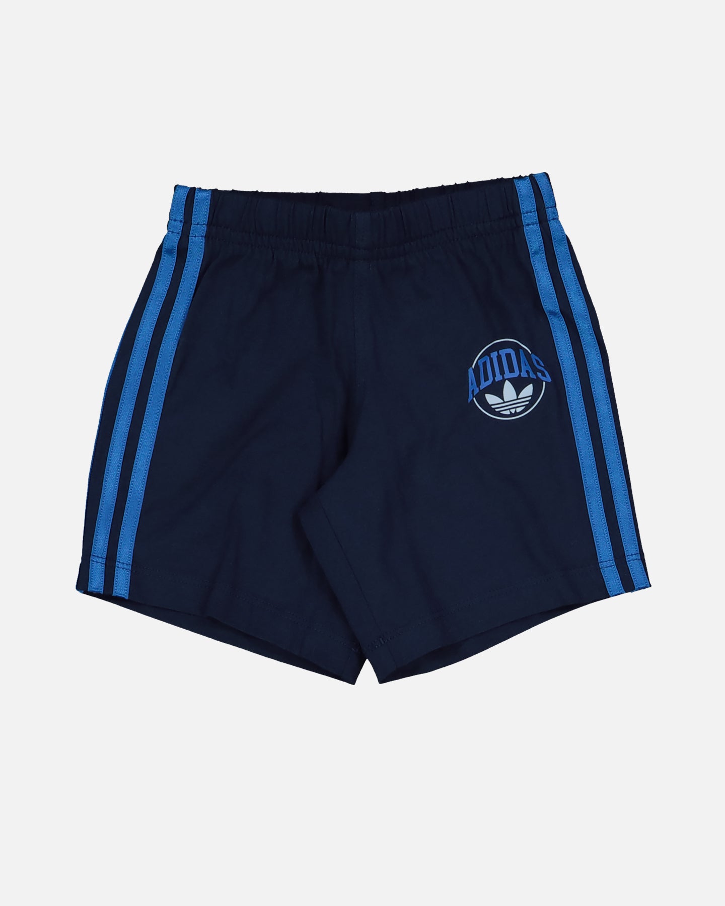 Adidas Baby Boys' Short Sleeve T-Shirt & Shorts Set - White & Indigo Blue Cotton Outfit for Playtime & Casual Wear
