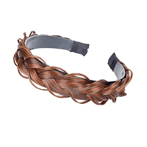 Braided Hoop Hair Headband with Teeth - Women's Synthetic Fishtail Plaited Hair Band for Toddler Girls | Perfect for Parties, Weddings & Everyday Styling (Size B, One Size)