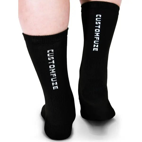 CustomFuze Endurance Crew Socks - Moisture Wicking, Cushioned Support for Running, Hiking & Workouts - Durable Performance Socks for Men & Women