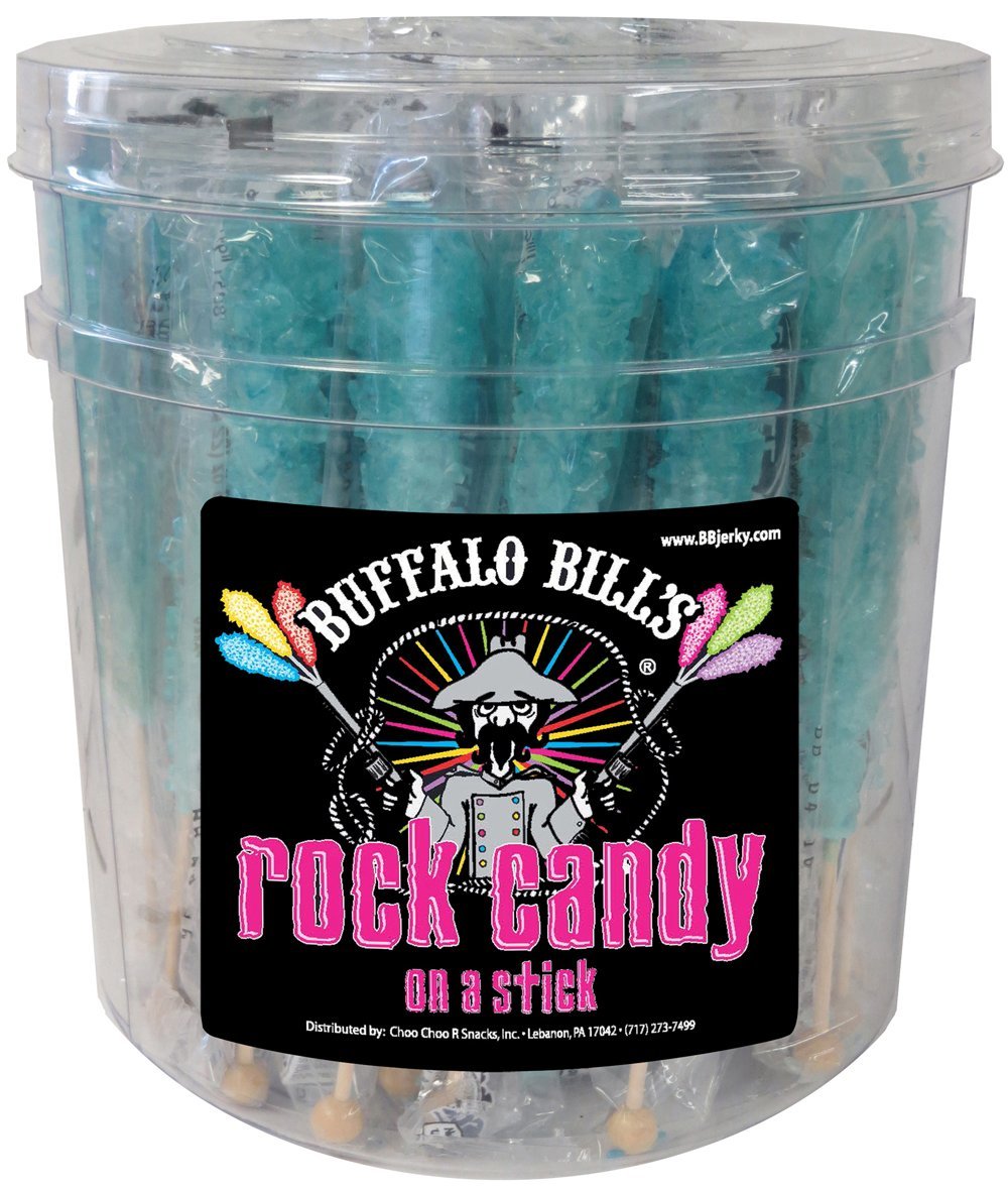 Buffalo Bills Light Blue Cotton Candy Rock Candy Sticks - 36 Count Tub | Sweet Treat for Parties, Gifts & Game Day Snacks