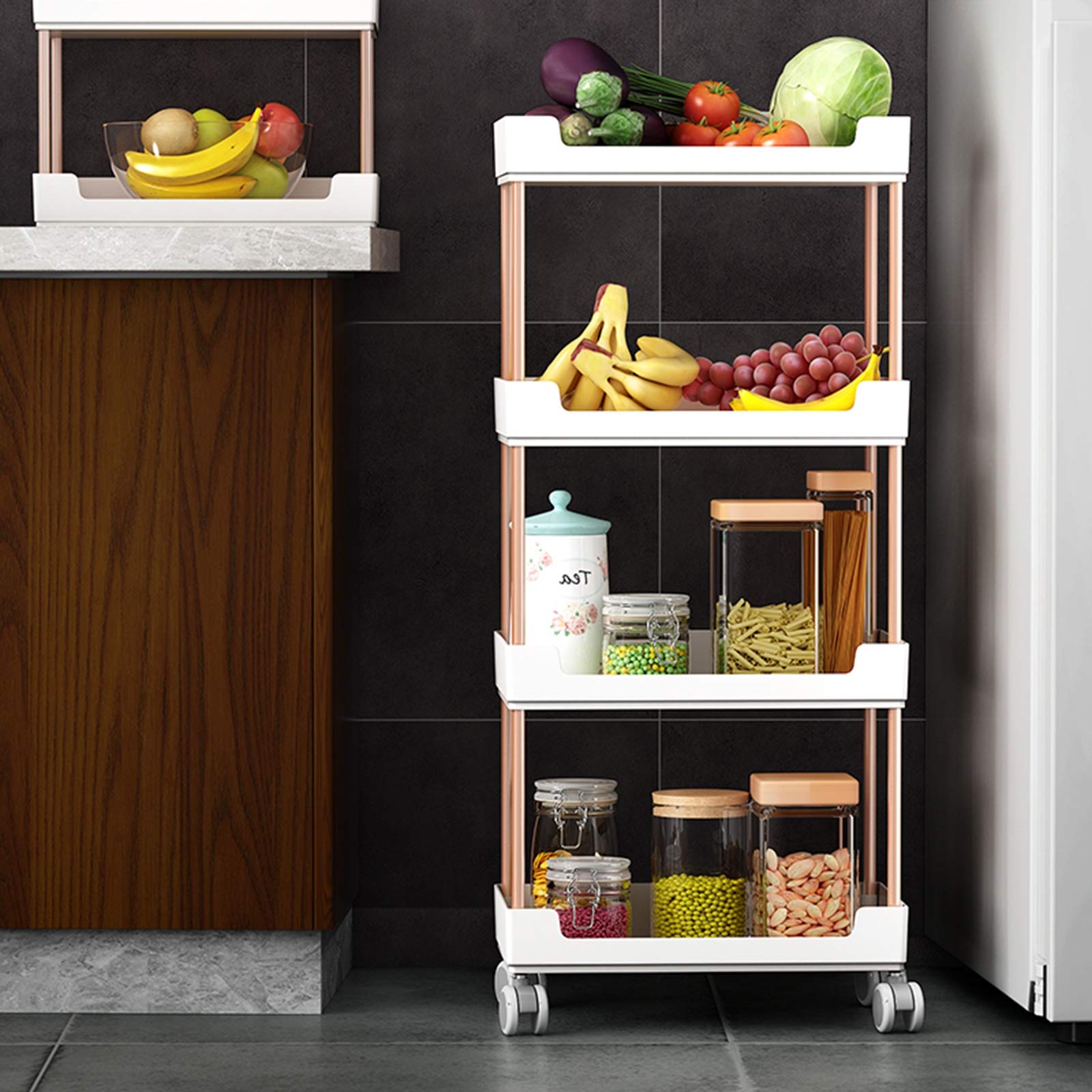 Professional Salon & Spa Rolling Trolley Cart - 4-Tier White Beauty Storage Organizer with Removable Trays & Wheels for Hairdressing, Tattoo Equipment & Cleaning Supplies - Perfect for Salon Stations, Mobile Services & Home Spa Organization